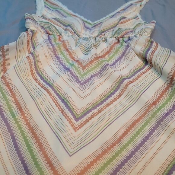 Boho Chic O'Neill xs rainbow striped backless sundress with lace trim - Picture 2 of 10